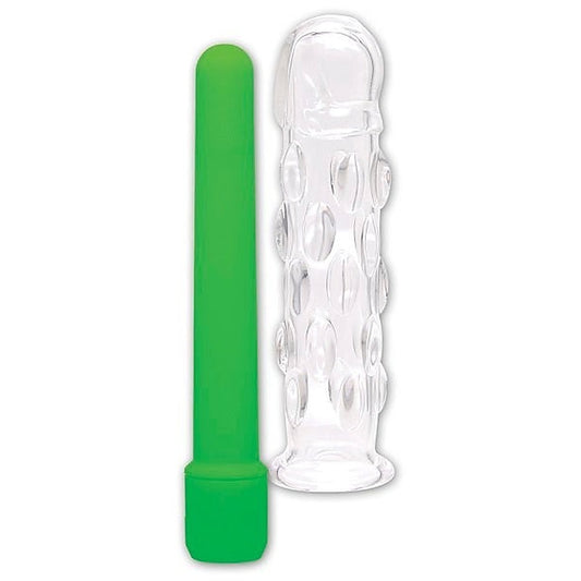 Pipedream Neon Glass Caress Multi Functions G-Spot Vibrator - Glass Sex Toys
