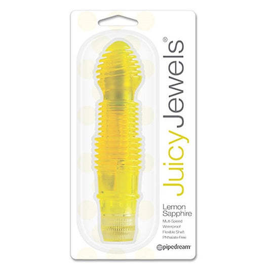 Pipedream Juicy Jewels Lemon Sapphire G-Spot Vibrator - Waterproof Vibrators