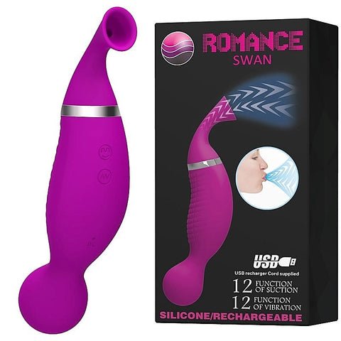 Romance Swan Dual Function Vibrator and Sucker by Baile - Clit Ticklers and Pulsators