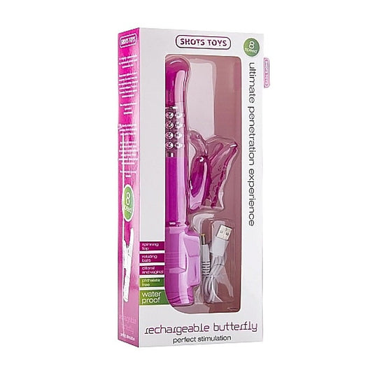 Rechargeable Silicone Butterfly Pink - Rabbit Vibrators