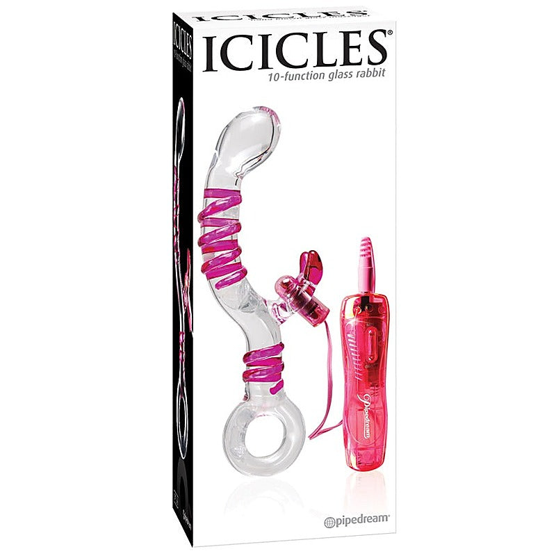 Icicles No 16 Glass Rabbit Vibrator by Pipedream - Rabbit Vibrators