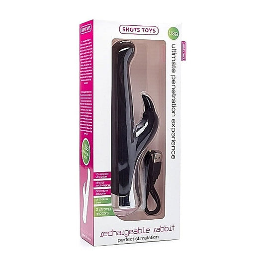 Shots Toys Rechargeable Rabbit Black - Rabbit Vibrators