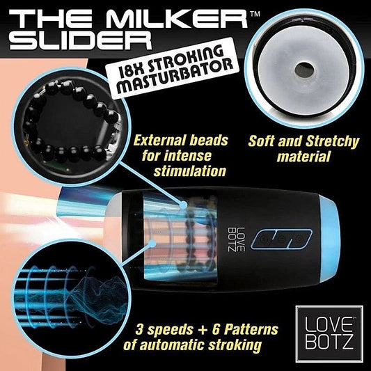 Milker Slider 18X - Customizable Patterns for Hands-Free Satisfaction - Masturbators and Strokers