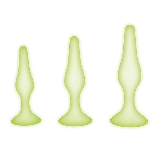 WhipSmart Glow In Dark 3pc Anal Training Kit - Butt Plugs