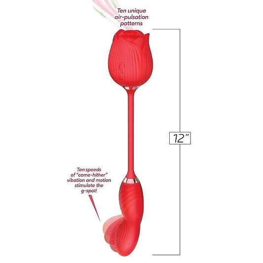 Icon Brands' Wild Rose COME HITHER - Dual Stimulation Air Pulse Delight - Pussy And Clit Toys