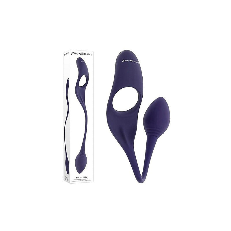 Zero Tolerance Tip To Tail Vibrating Plug & Cock Ring - Vibrating Cock Rings