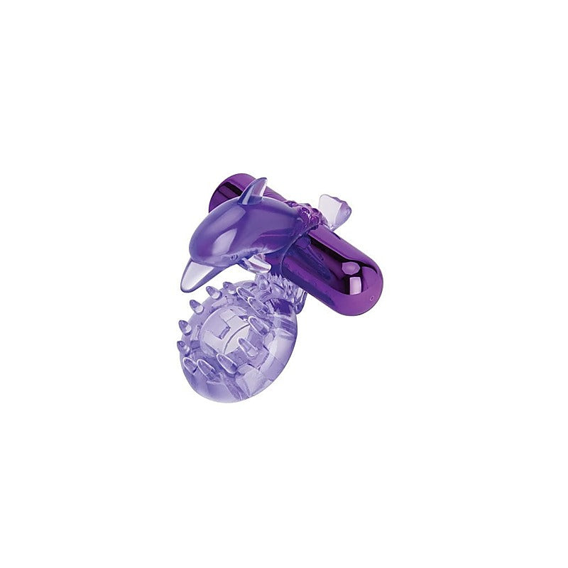 Rechargeable Dolphin Cock Ring with Ticklers - Vibrating Cock Rings