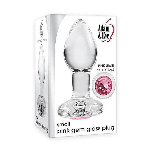 Luxurious Anal Delight - Adam & Eve's Pink Gem Glass Plug - Butt Plugs