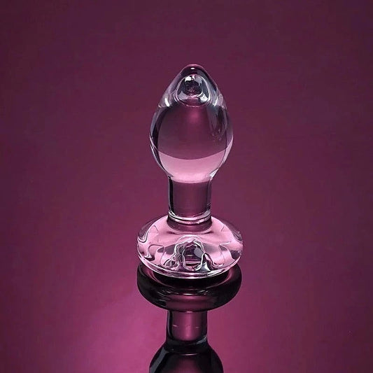 Luxurious Anal Delight - Adam & Eve's Pink Gem Glass Plug - Butt Plugs