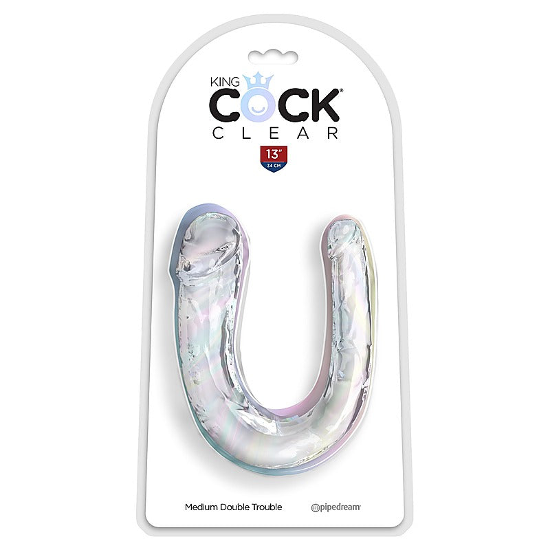 King Cock Clear Double Trouble Realistic Dildo - Realistic Dildos