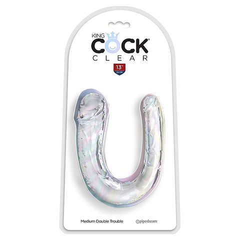 King Cock Clear Double Trouble Realistic Dildo - Realistic Dildos