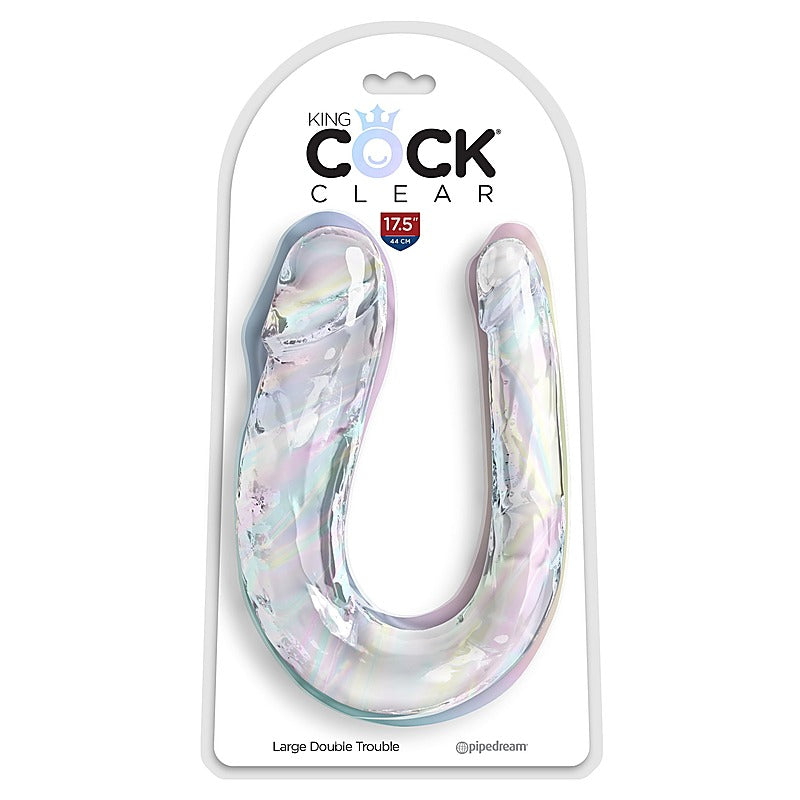 King Cock Clear Double Trouble Realistic Dildo - Realistic Dildos