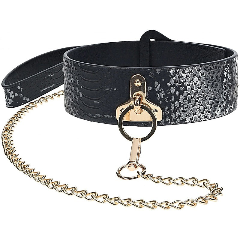 Premium Leather BDSM Collar & Leash by Shots Toys - Bondage Kits