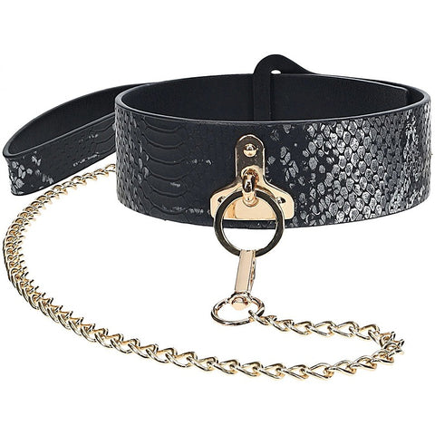 Premium Leather BDSM Collar & Leash by Shots Toys - Bondage Kits