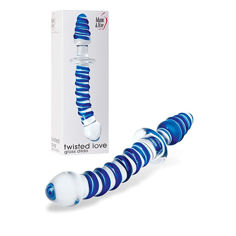Premium Twisted Love Glass Dildo by Adam & Eve - Glass Sex Toys