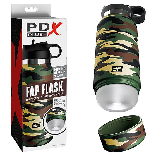 PDX Plus Fap Flask - Happy Camper Frosted Male Stroker - Masturbators and Strokers