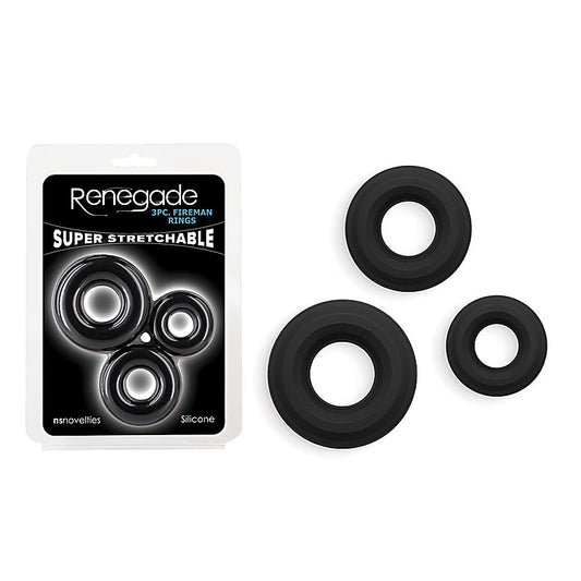 Renegade 3pc Silicone Fireman Cock Rings - Intensify Pleasure