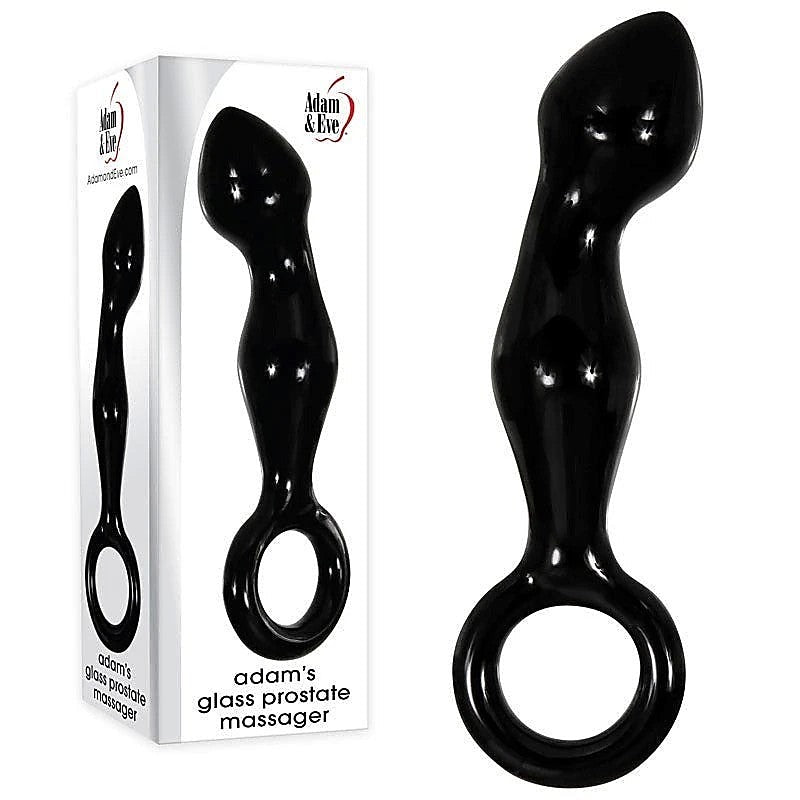 Adam & Eve's Sophisticated Black Glass Prostate Massager - Prostate Toys