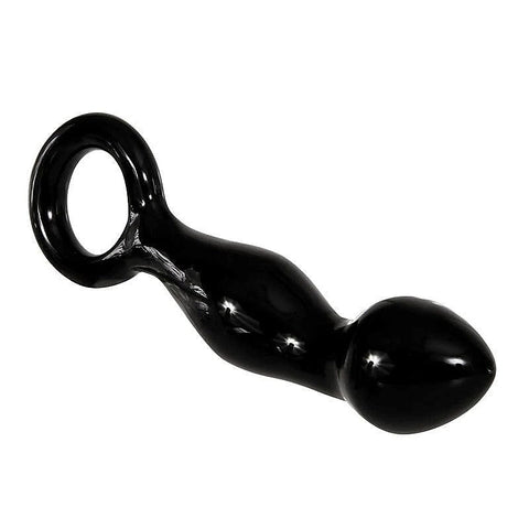 Adam & Eve's Sophisticated Black Glass Prostate Massager - Prostate Toys