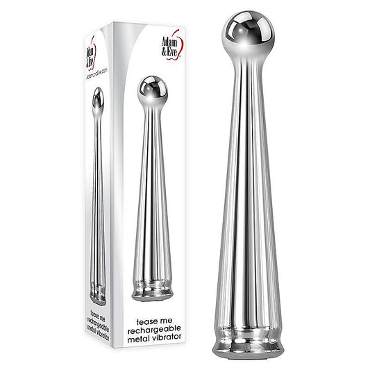 Adam & Eve Tease Me Rechargeable Metal Pleasure Vibrator - Metal Vibrators