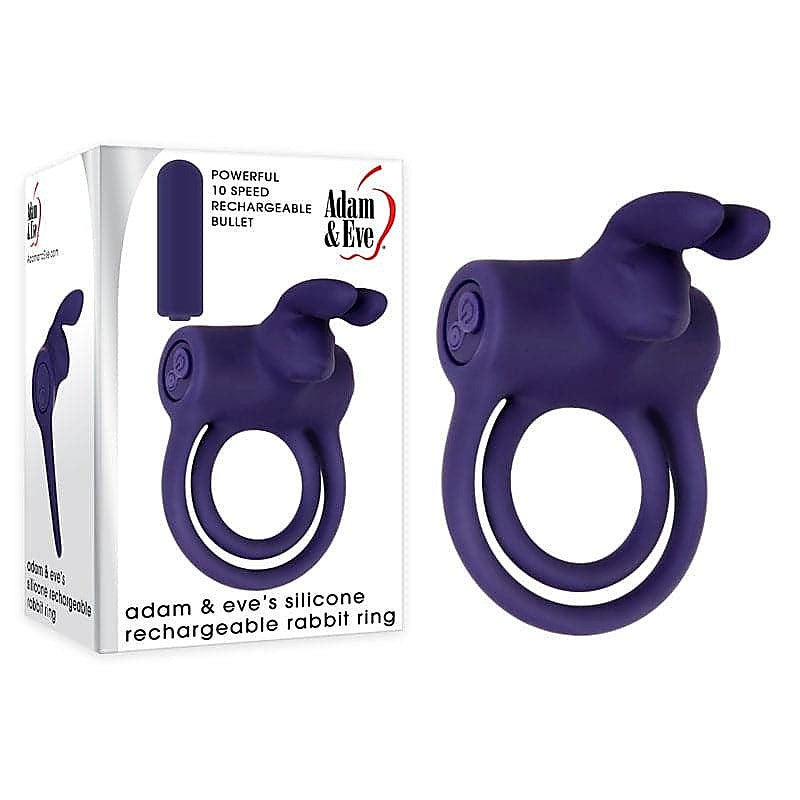Silicone Rechargeable Pleasure C-Ring by Adam & Eve Sextoys - Vibrating Cock Rings