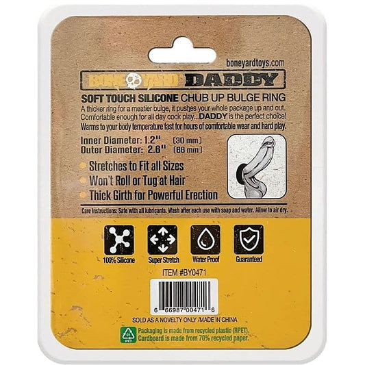 Boneyard Daddy Chub Up Bulge Ring - Black - Stretchy Cock Rings