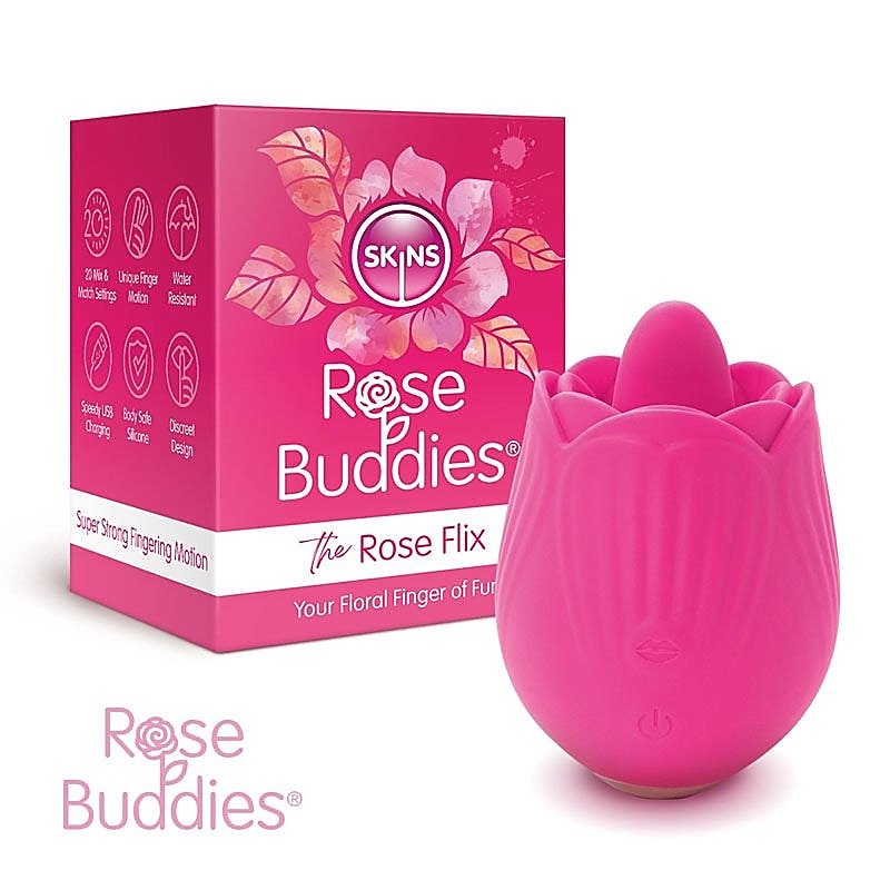 Premium The Rose Flix Stimulator by Skins Touch - Finger and Tongue Vibrators