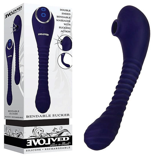 Evolved Bendable Clitoral Sucker - Blue - Clit Ticklers and Pulsators