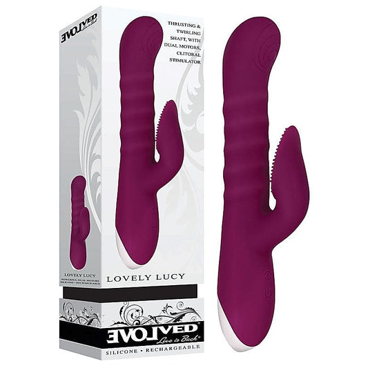 Evolved Lovely Lucy - Burgundy Pleasure Enhancer - Rabbit Vibrators