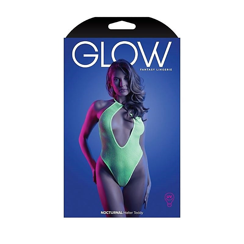 Glow Nocturnal Halter Teddy by Fantasy Lingerie - Babydolls and Chemises