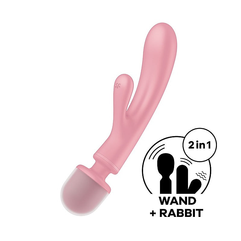 Satisfyer Triple Lover Rabbit Style Clitoral and G Spot Stimulator - Glass Sex Toys