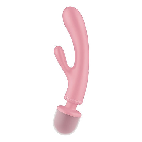 Satisfyer Triple Lover Rabbit Style Clitoral and G Spot Stimulator - Glass Sex Toys