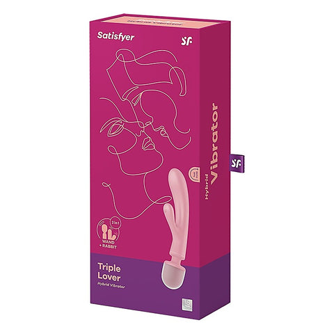 Satisfyer Triple Lover Rabbit Style Clitoral and G Spot Stimulator - Glass Sex Toys