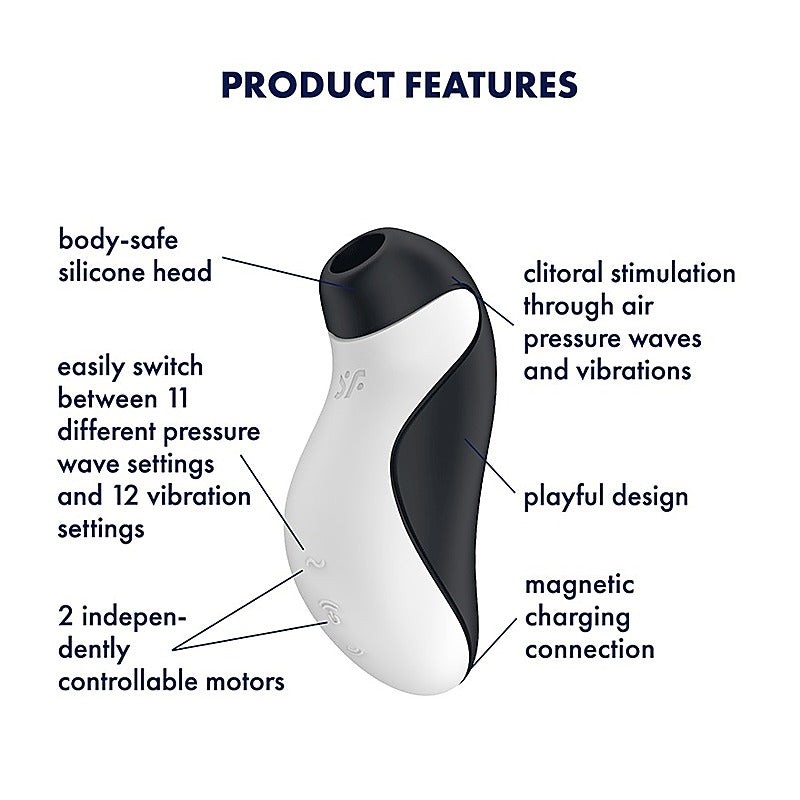 Orca Air Pulse Multi Functions Clitoral Vibrator - Clit Ticklers and Pulsators
