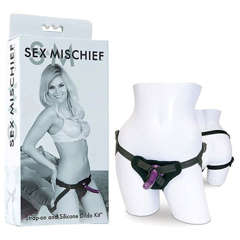 S&M Strap-On & Silicone Dildo Set by Sportsheets - Strap On Sextoys