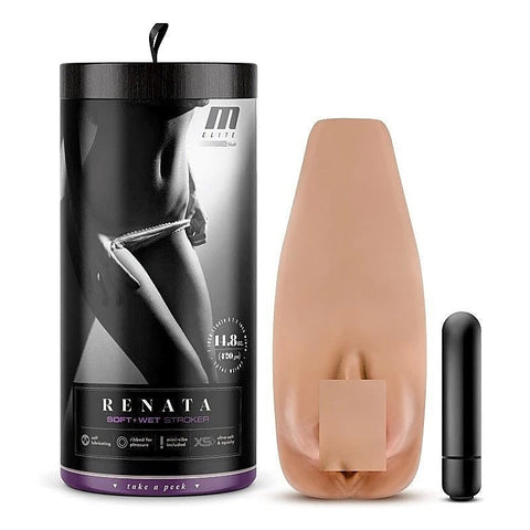 Renata M Elite Soft and Wet Vibrating Stroker - Masturbators and Strokers