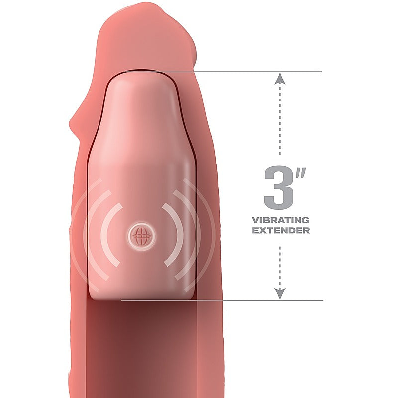 FX Elite 3 Inch Vibrating Penis Extension - Penis Sleeves and Extenders