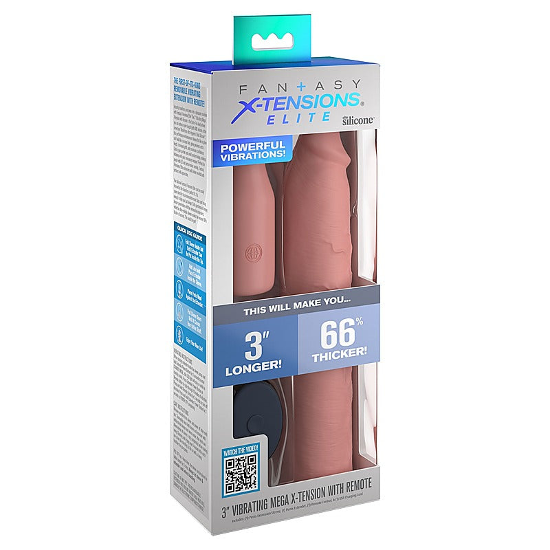 FX Elite 3 Inch Vibrating Penis Extension - Penis Sleeves and Extenders