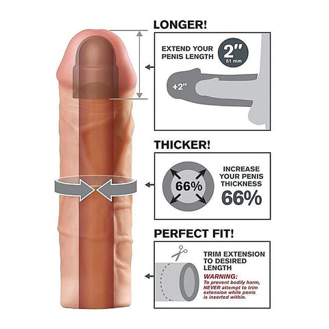 Fantasy X-Tensions Mega 2 Inch Penis Extension - Pumps, Extenders and Sleeves
