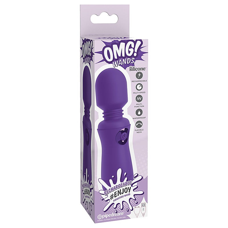 Pipedream OMG! Wands #Enjoy Rechargeable Body Wand Purple - Body Wands