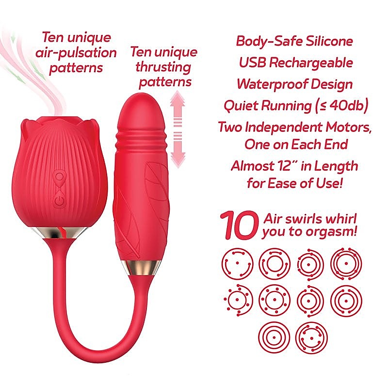 Wild Rose Suction Thruster Air Pulse Vibe by Icon Brands - Clit Ticklers and Pulsators