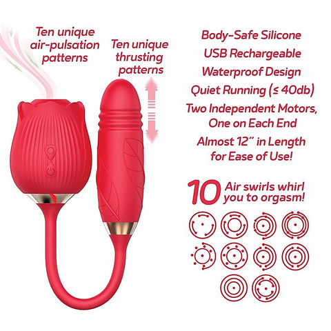 Wild Rose Suction Thruster Air Pulse Vibe by Icon Brands - Clit Ticklers and Pulsators