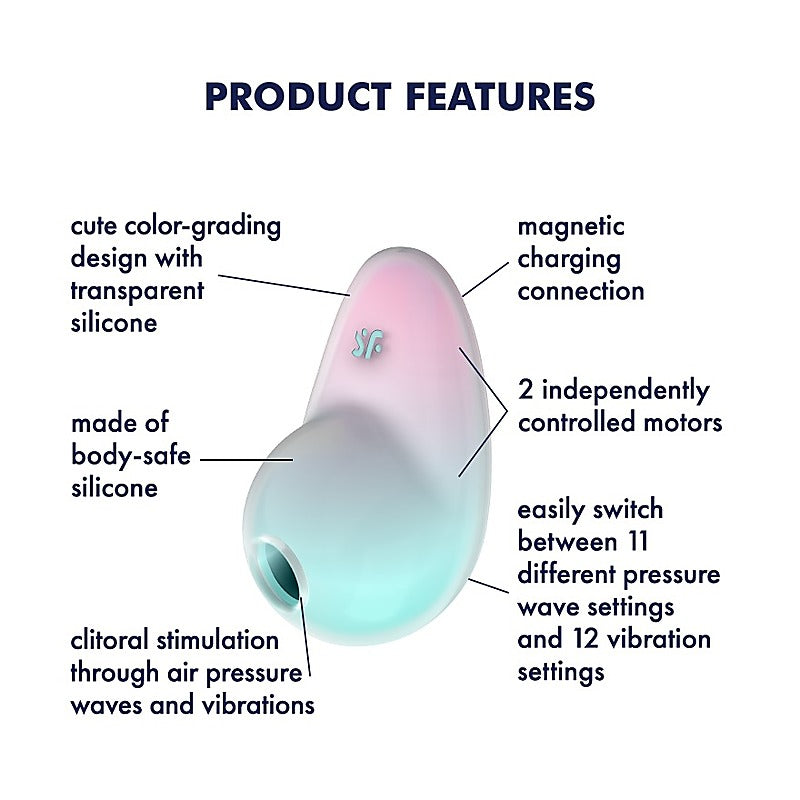 Satisfyer Pixie Dust Double Air Pulse Touch Free Clitoral Stimulator - Clit Ticklers and Pulsators
