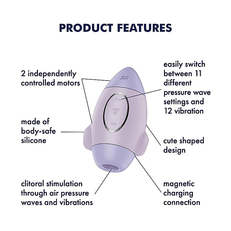 Mission Control Double Air Pulse Clitoral Vibrator - Pussy And Clit Toys
