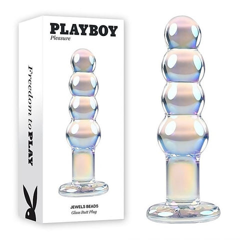 Playboy Pleasure Jewels Beads Glass Anal Plug - Glass Sex Toys