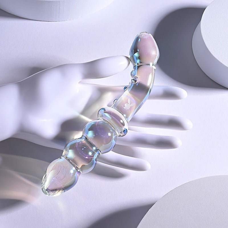 Playboy Pleasure Jewels Double Ended Glass Dildo by Evolved - Glass Sex Toys