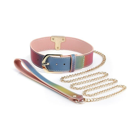 Spectra Bondage Collar & Leash - Stylish Restraint for Sensual Play
