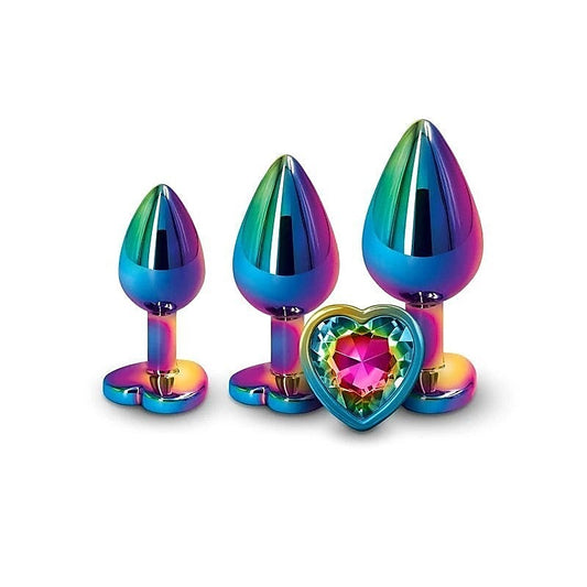 Rear Assets Trainer Kit - Multicolour Rainbow Heart Edition - Butt Plugs