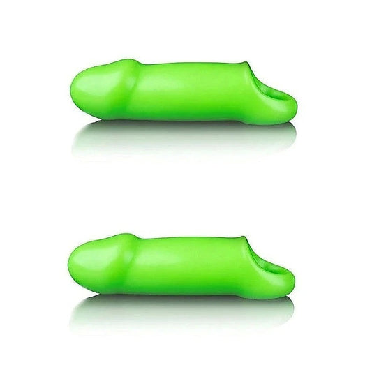 OUCH! Glow-in-the-Dark Smooth Thick Pleasure Sleeve - Pumps, Extenders and Sleeves