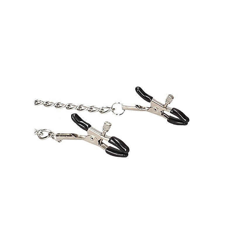 OUCH! BW Velcro Collar With Nipple Clamps by Shots Toys - Nipple and Clit Clamps
